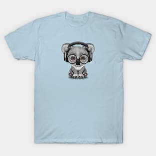 Cute Baby Koala Bear Dj Wearing Headphones T-Shirt